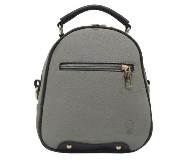 Grey backpack purse sale