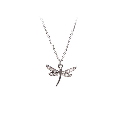 Love Lift Dragonfly Necklace Silver
